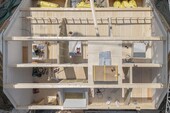 Surélévation en cours de construction vue par drone