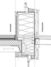 Schnitt mit durchlaufendem Windpapier auf der Aussenseite